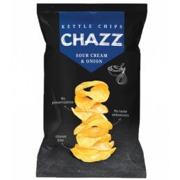 Bulvių traškučiai CHAZZ grietinėlės ir svogūnų skonio, 90g