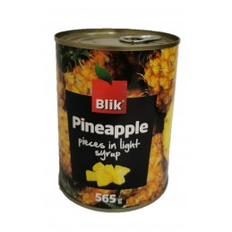 Ananasų gabaliukai silpname sirupe Blik 565g