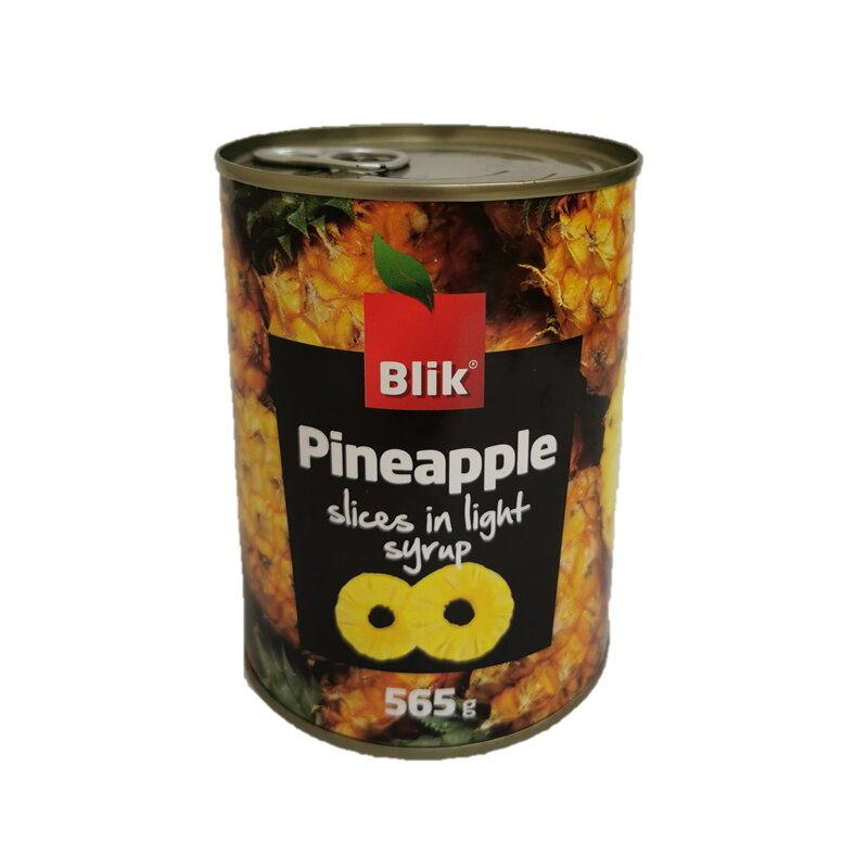 Ananasų griežinėliai  silpname sirupe Blik 567g