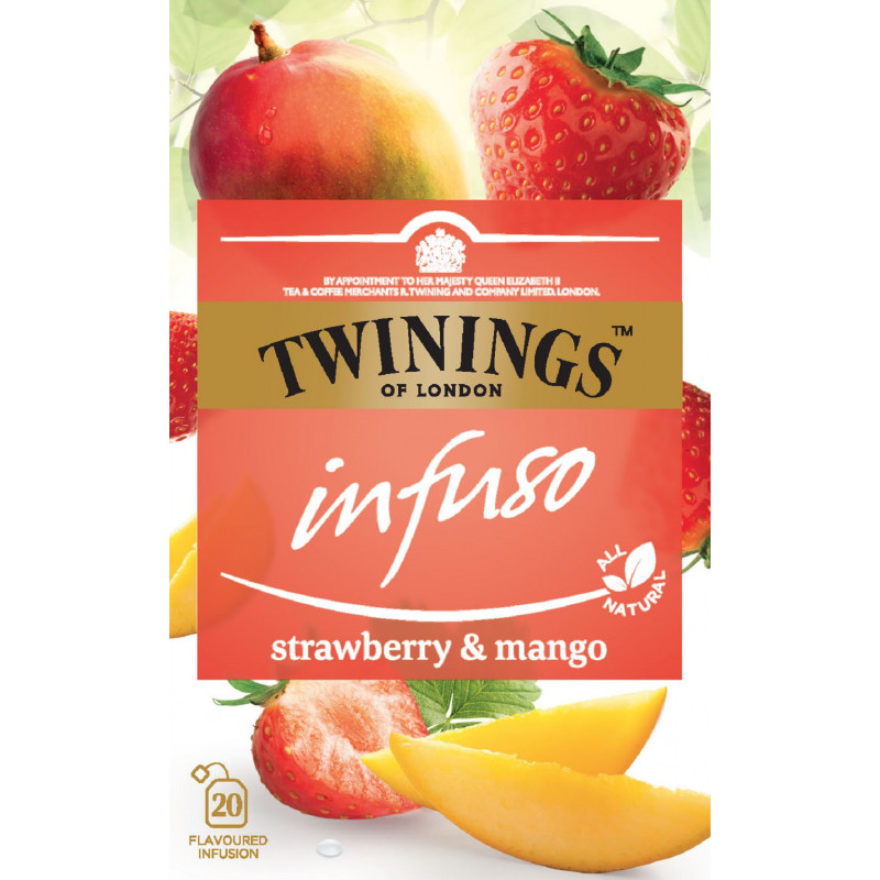 Arbata vaisinė Twinings  su braškėmis ir mangais 20X2g