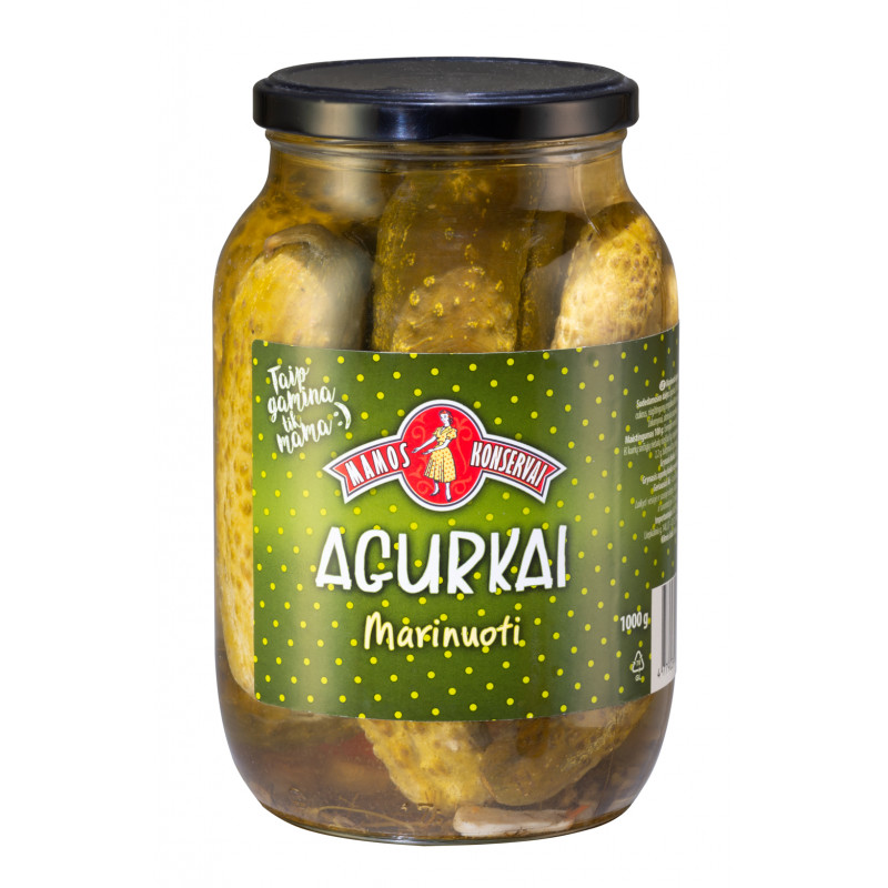 Marinuoti agurkai  Mamos konservai  1000g/500g