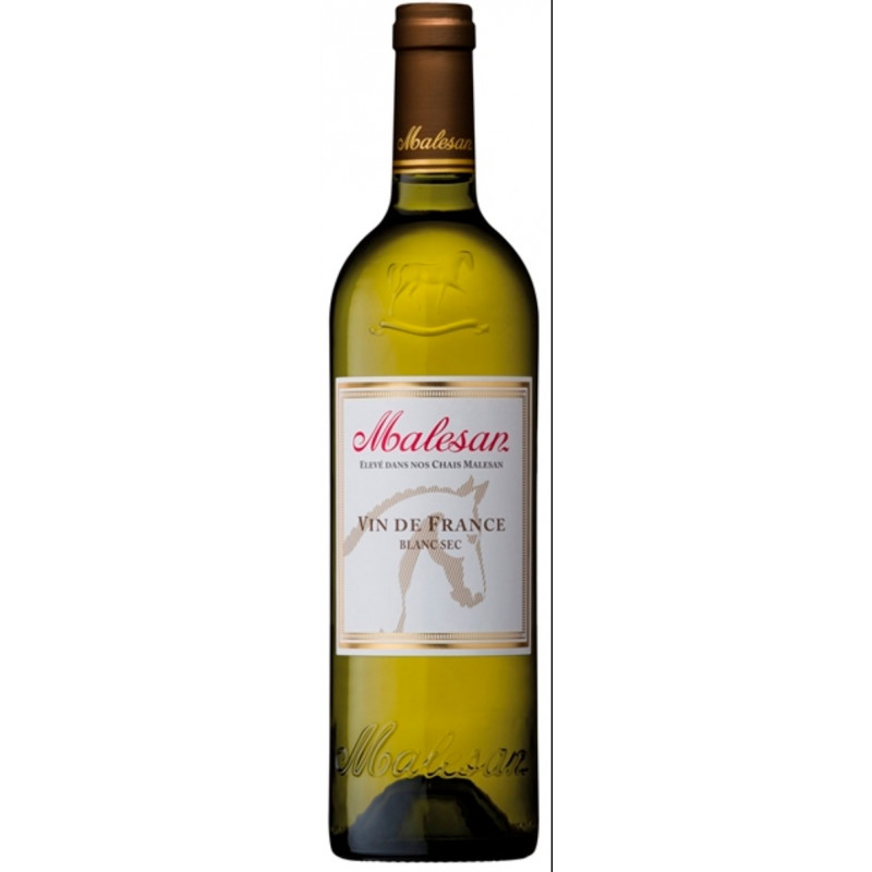 Baltas sausas vynas Malesan  Vin de France blanc (11.5%), 750 ml