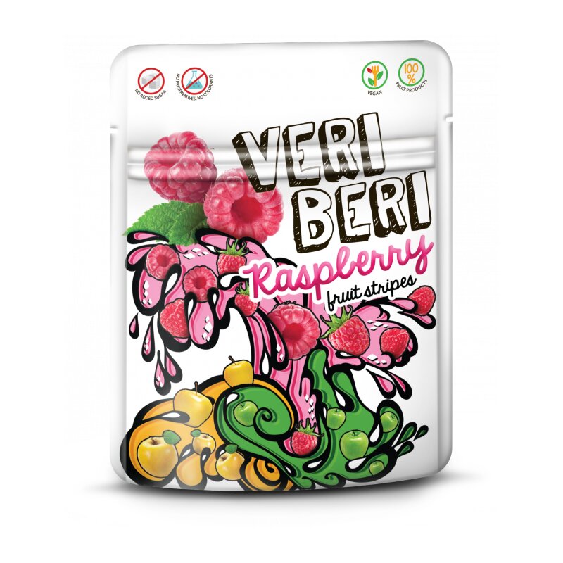 Vaisių juostelės  Veri Beri  aviečių skonio 50g