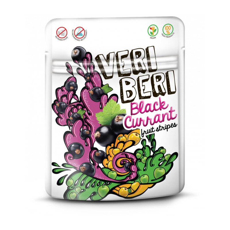 Vaisių juostelės  Veri Beri  juodųjų serbentų skonio 50g