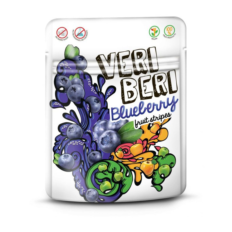 Vaisių juostelės  Veri Beri  mėlynių skonio 50g
