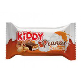 Karamelės skonio glaistyti saldainiai  Kiddy  su žemės riešutais