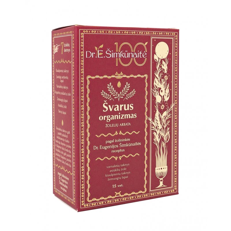 Žolelių arbata Švarus organizmas 2g*15vnt Dr.Šimkūnaitės