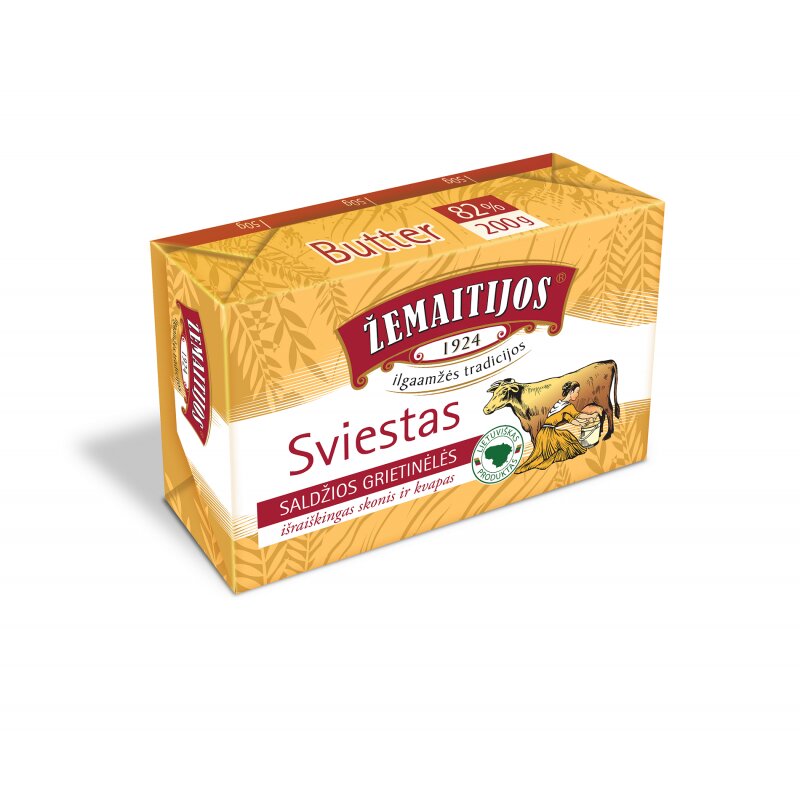 Sviestas ŽEMAITIJOS 82% rieb., 200g
