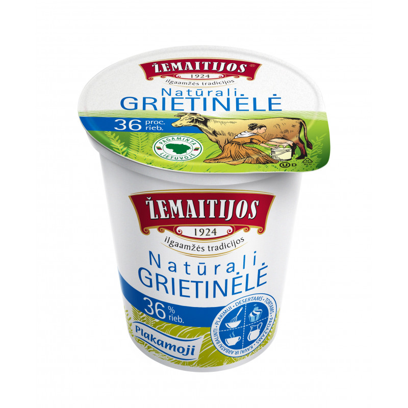 Grietinėlė ŽEMAITIJOS 36% riebumo, 400g
