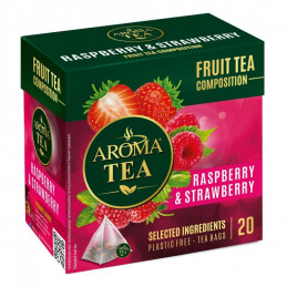Arbata  Aroma Tea  su avietėmis ir braškėmis  20*2g(40g)