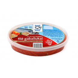 Kepti skumbrių filė gabaliukai 300g su pomidorų padažo užpilu