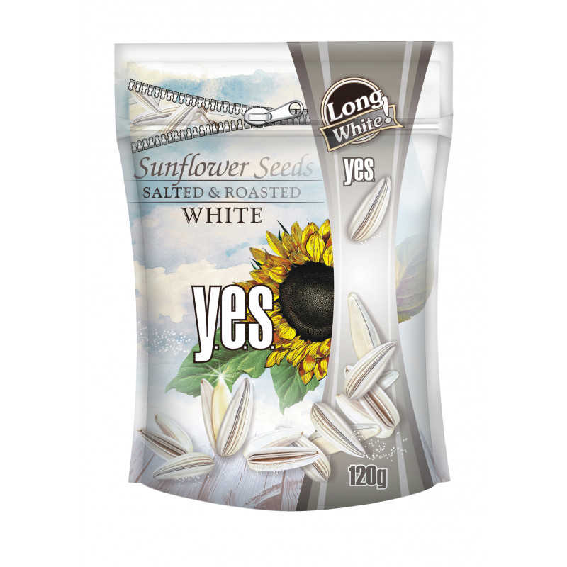 Y.E.S. saulėgrąžos baltos su druska, 120g