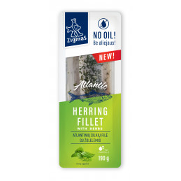Sūdyta silkių filė be aliejaus  Zigmas  su žolelėmis 190g
