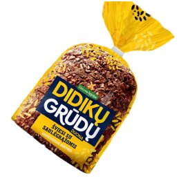 Ruginė šviesi duona su saulėgrąžomis  Didikų  390g