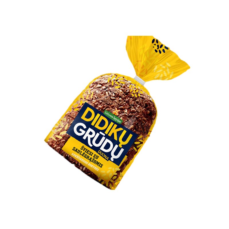 Ruginė šviesi duona su saulėgrąžomis  Didikų  390g