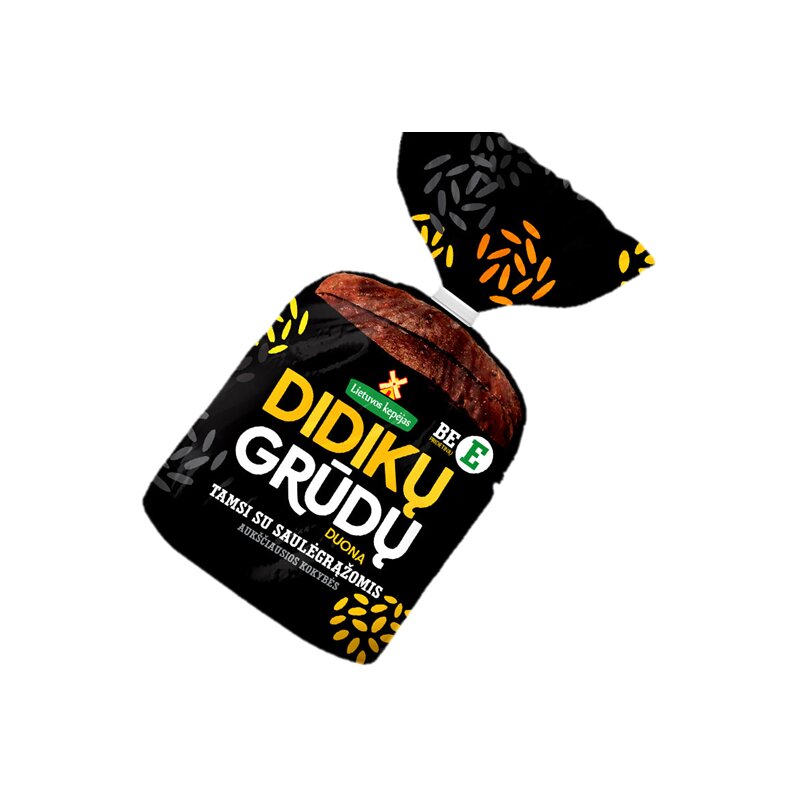 Tamsi grūdų duona''Didikų'' su saulėgrąžomis 340g
