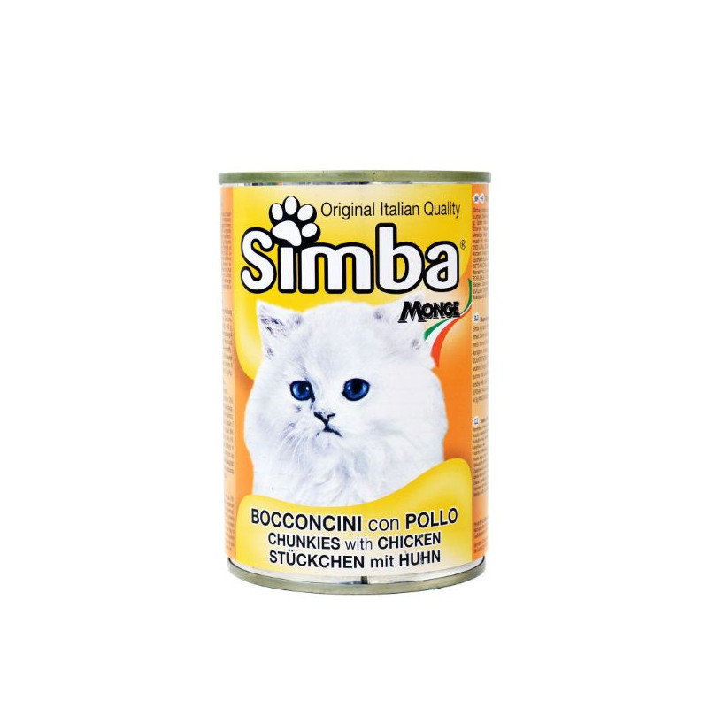 Visavertis konservuotas pašaras suaugusioms katėms Simba  415g su vištiena