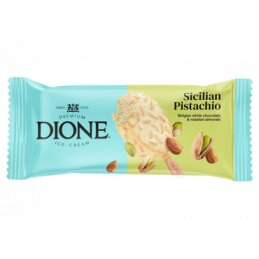Ledai  Dione 90ml/70g pistacijų plombyras su baltu belgišku šokoladu ir migdolais