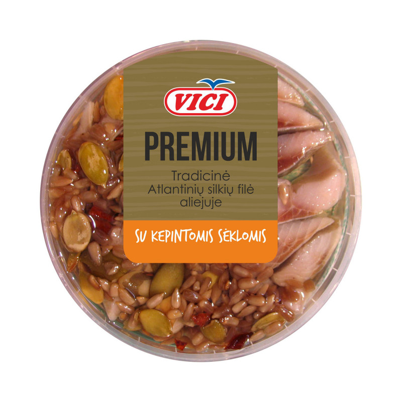 Silkių filė gabaliukai su keptom sėklom aliejuje 210g