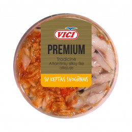 Silkių filė gabaliukai su keptais svogūnais aliejuje 210g