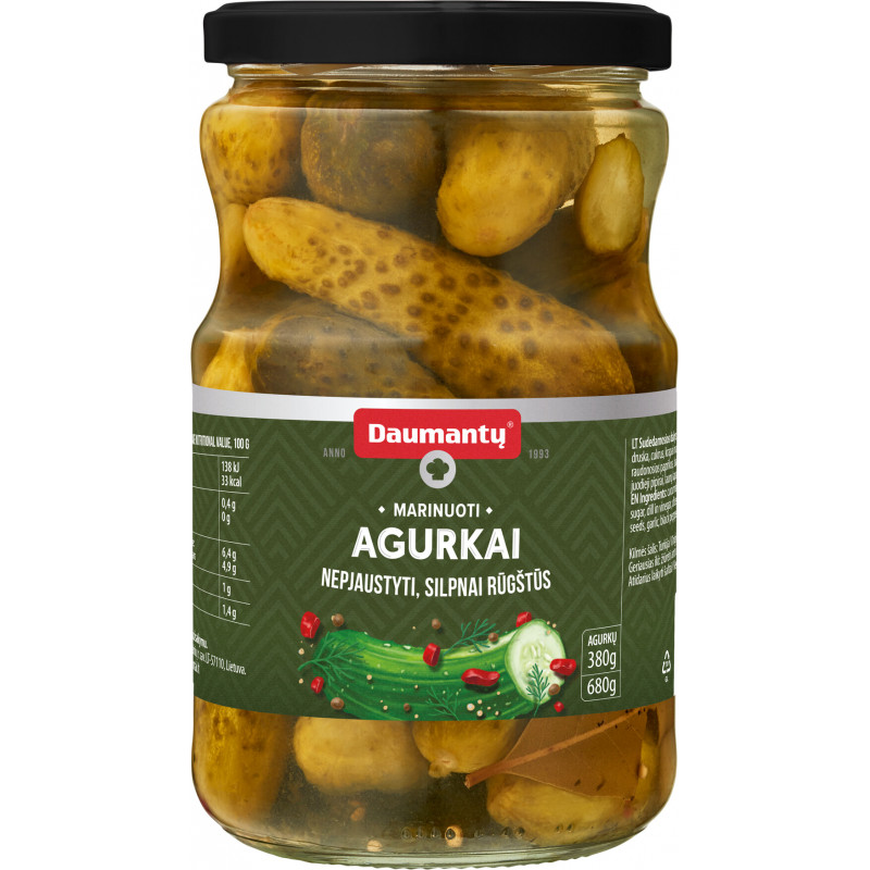 Marinuoti agurkai Daumantų  680g