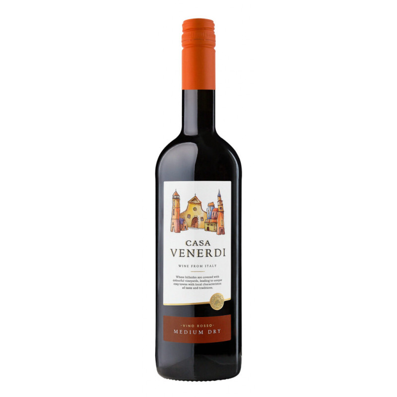 Vynas  Casa Venerdi Rosso  pusiau sausas (11.5%), 750 ml