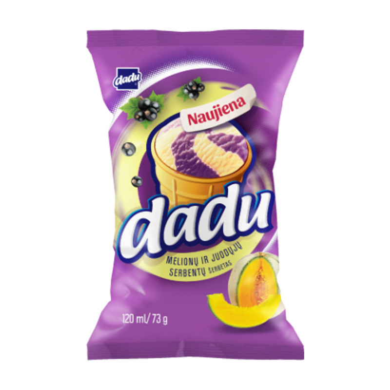 Ledai Dadu  juodųjų serbentų ir melionų šerbetas 120ml/73g