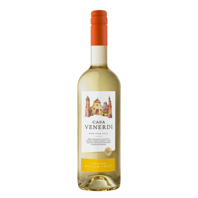 Vynas  Casa Venerdi Bianco  pusiau saldus (11%), 750 ml