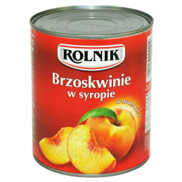 Persikų puselės sirupe  Rolnik  820/465g