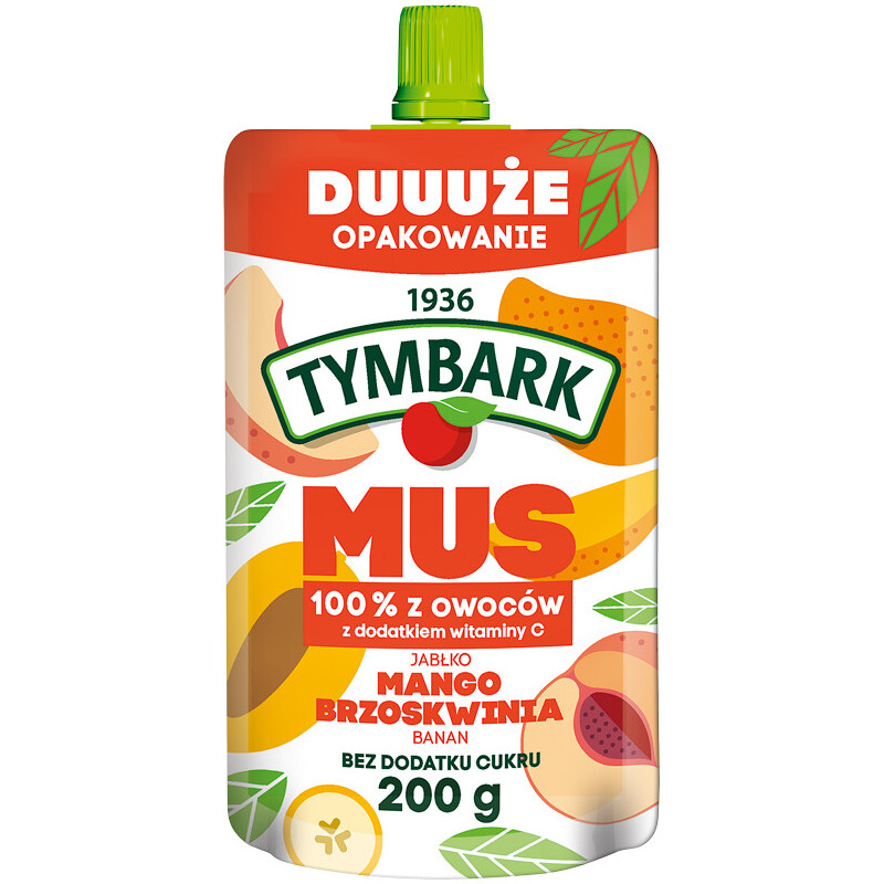 Tyrelė  Tymbark  obuolių, mangų, persikų, bananų 200g