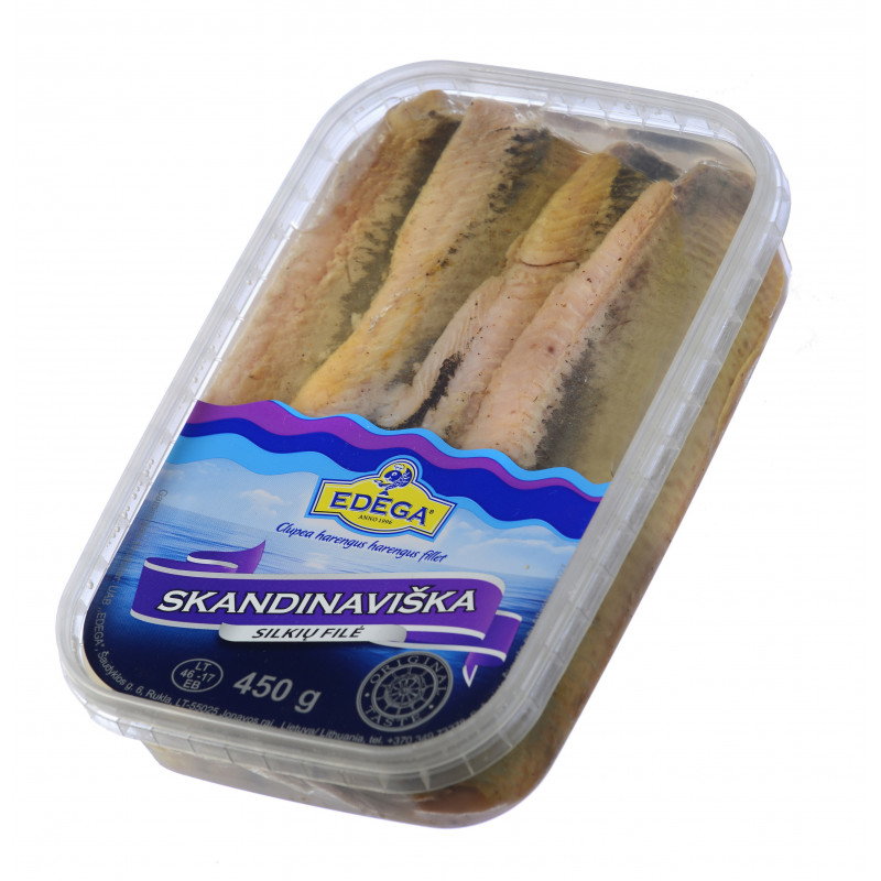 Sūdyta silkių filė  Skandinaviška  450g su aliejumi