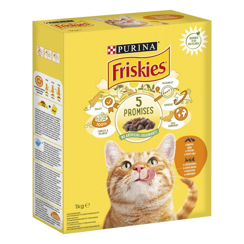 Katėms Friskies  1kg su vištiena ir daržovėmis