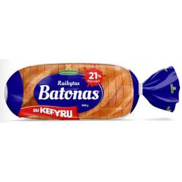 Raikytas batonas 500g  su kefyru/ Lietuvos kepėjas