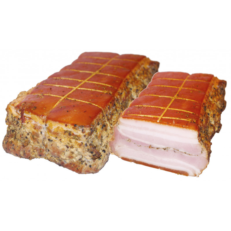 Karštai rūkytas  Kaimiškas bekonas  vakuumuotas gabalais/Mažeikių mėsinė