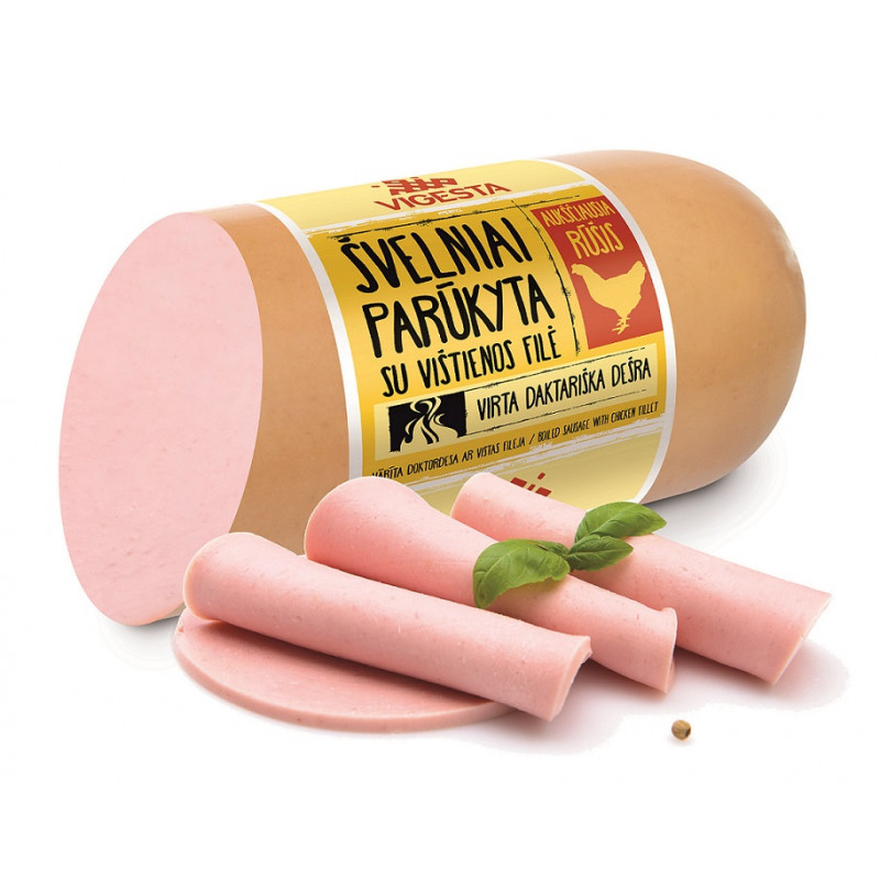 Virta  Švelniai parūkyta  daktariška  dešra 550g su vištienos filė, Vigesta