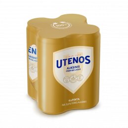 Alus  Utenos  Auksinis (5.0%), 4x568 ml