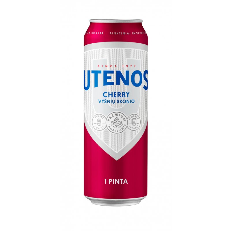 Gazuotas alaus kokteilis Utenos Kriek vyšnių skonio (4.6%), 568 ml