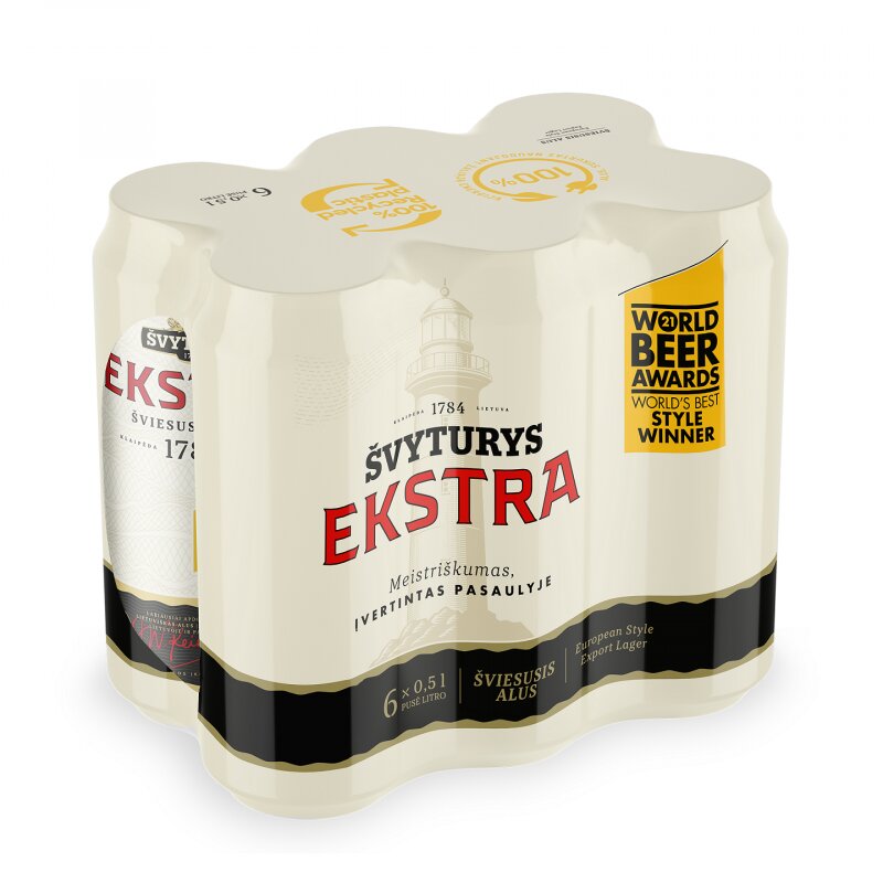 Alus Švyturio Ekstra (5.2%), 6 x 500ml