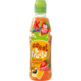 Gėrimas Kubuš Play morkų, obuolių, braškių, citrinų skonio, 400 ml