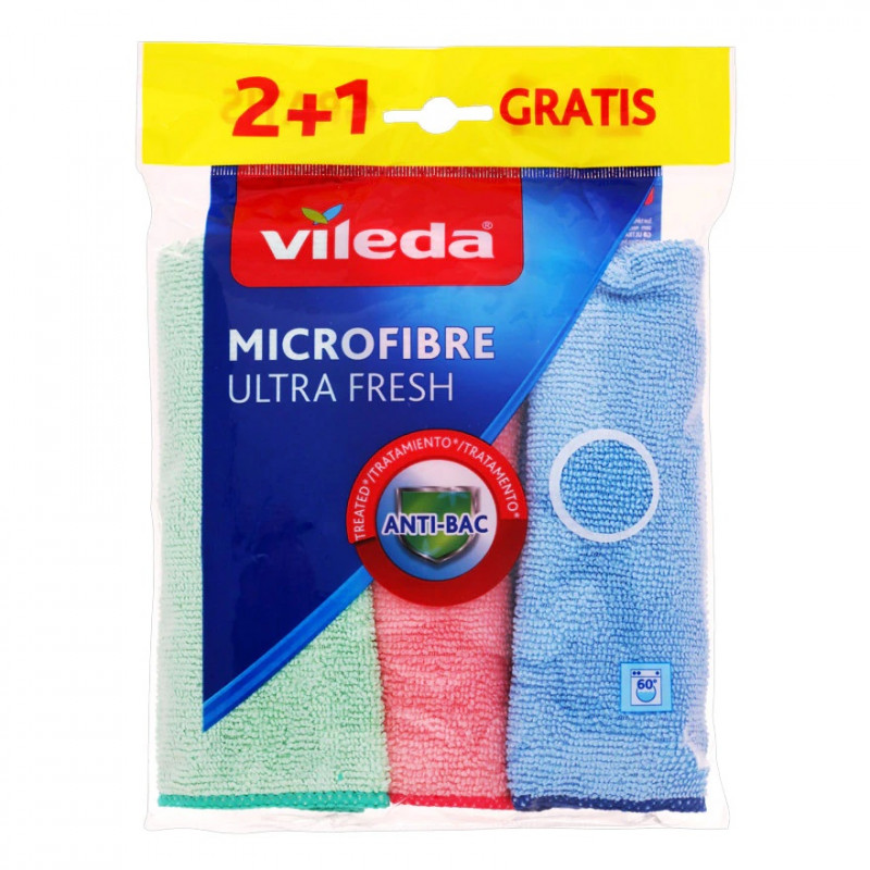 Mikropluošto šluostės Vileda  Ultra Fresh 2+1vnt