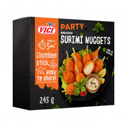 Paniruoti surimio užkandžiai ant pagaliuko "Party" 245g (greitai sušaldyti)