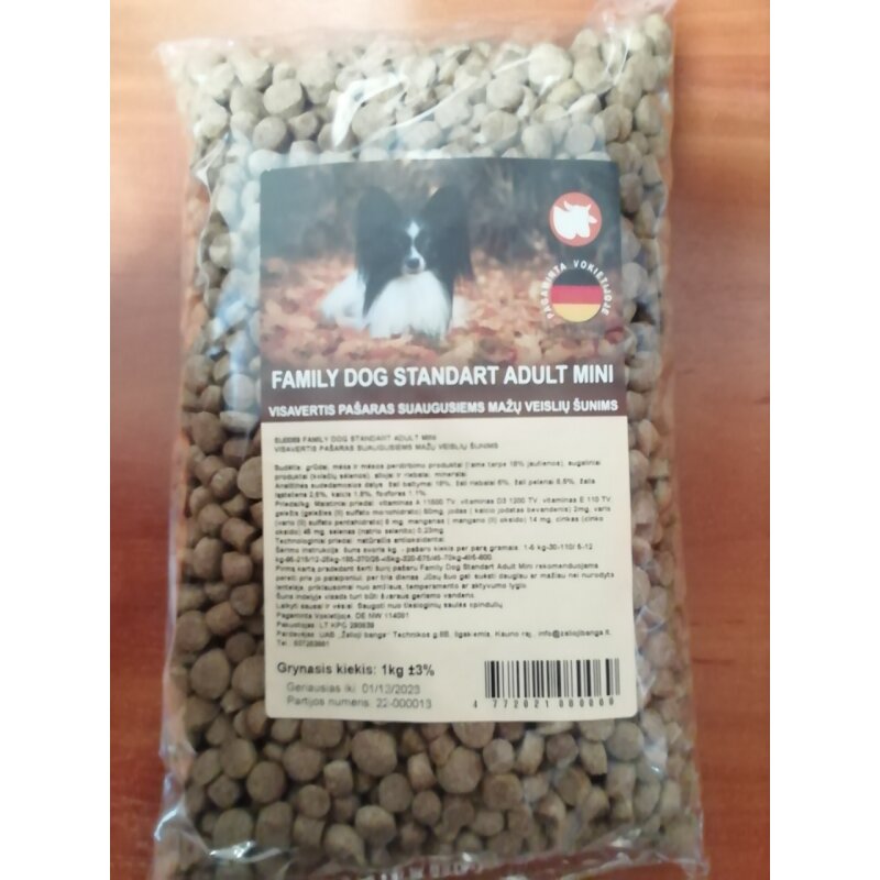 Visavertis pašaras suaugusiems mažų veislių šunims  Family  1kg