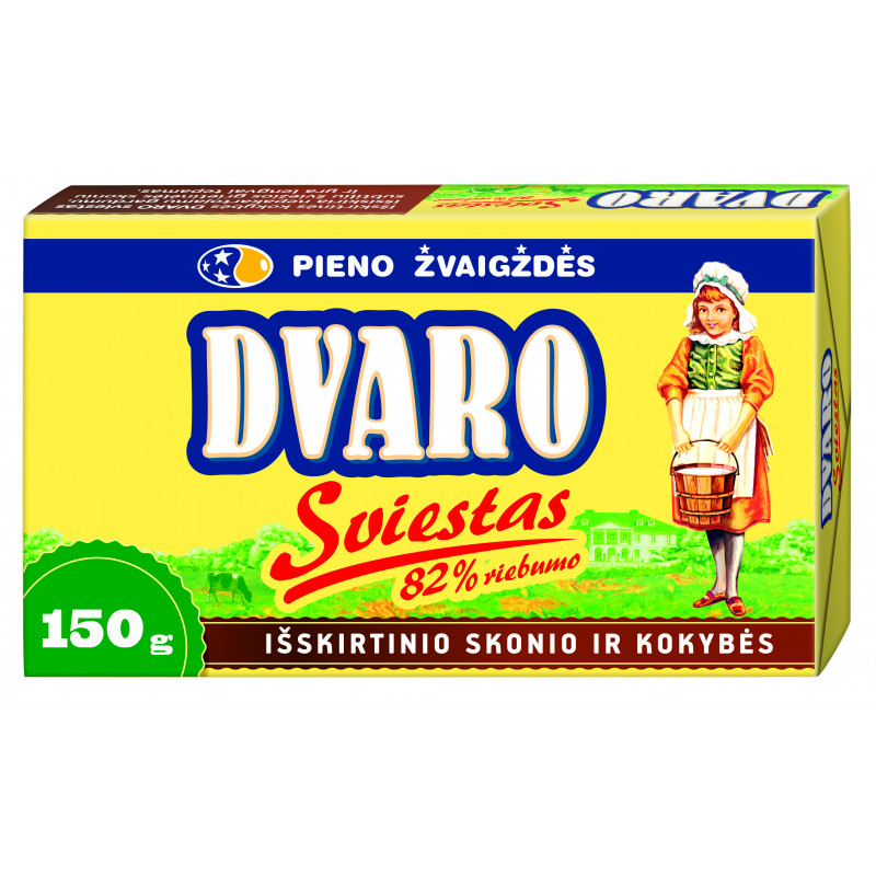 Sviestas Dvaro  82% riebumo,150g