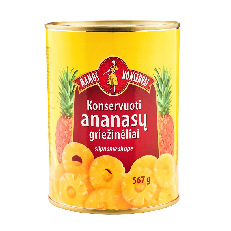 Konservuoti ananasų griežinėliai Mamos konservai 567g