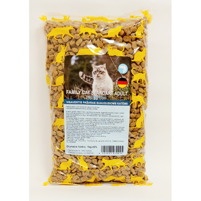 Visavertis ėdalas suaugusioms katėms Family su žuvim,1kg