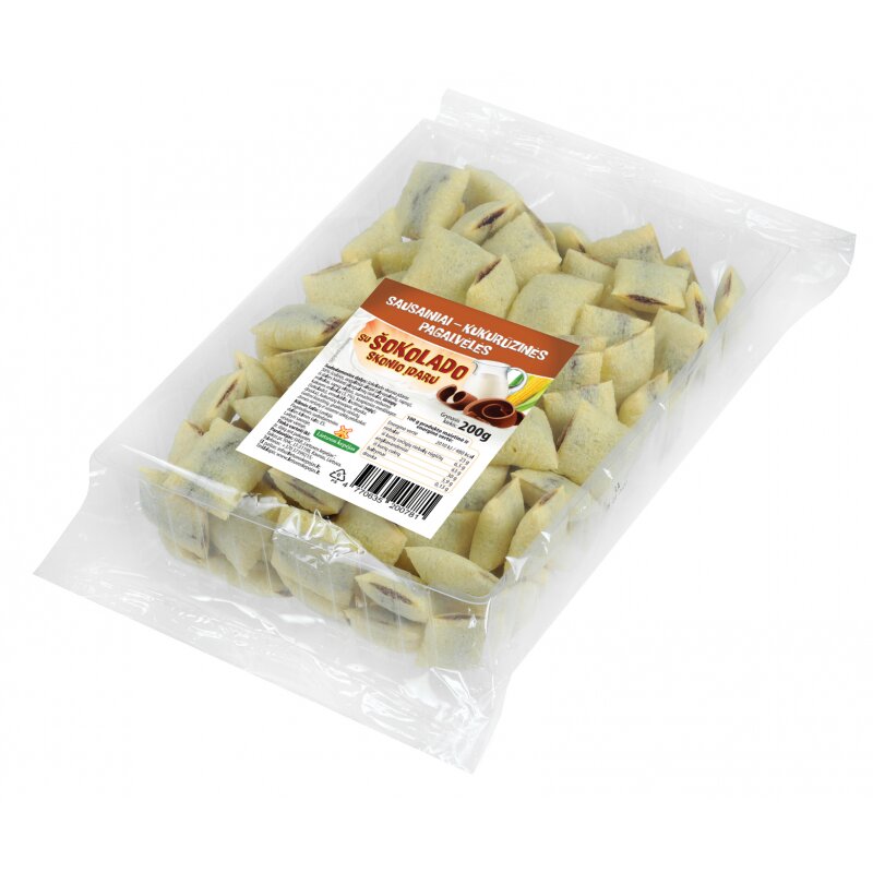 Sausainiai - kukurūzinės pagalvėlės su šokolado įdaru 200g