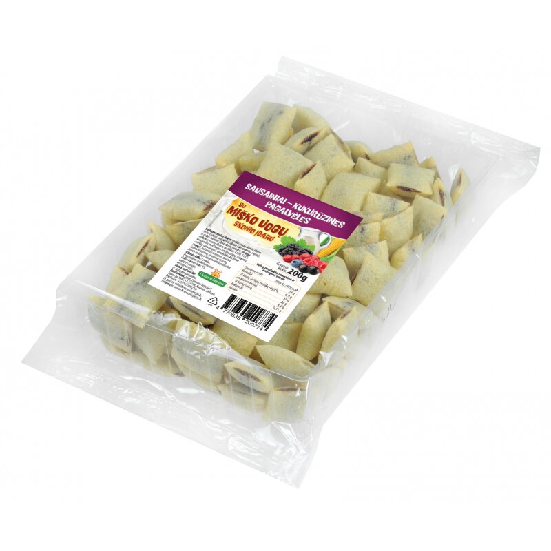 Sausainiai - kukurūzinės pagalvėlės su miško uogų skonio įdaru 200g