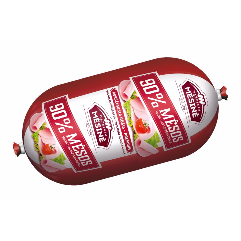 Virta Daktariška 90% mėsos dešra 600g, Mažeikių mėsinė