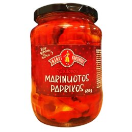 Raudonos paprikos marinuotos   Mamos konservai  680g