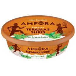 Šviežias tepamas sūris Amfora  180g 23% su žolelėmis